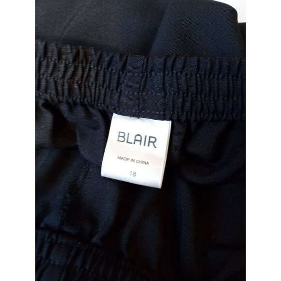 Blair Womens Straight Leg Pull On Pants Black Elastic Waist 18 with pock… - Picture 9 of 11